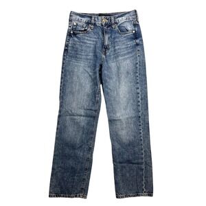 AEROPOSTALE High Rise Baggy Jeans Womens Size 00 Short Relaxed Straight Leg Dad